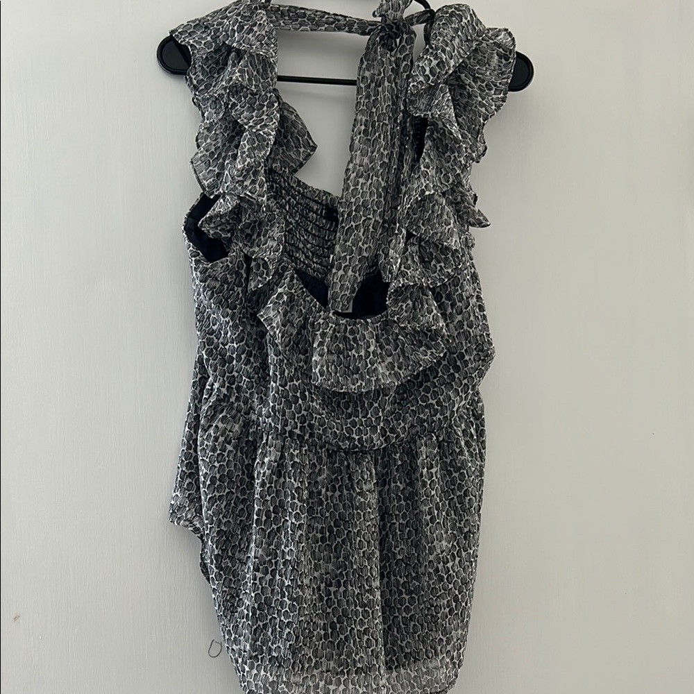 Banana Republic Blue Ruffled Sleeveless Blouse